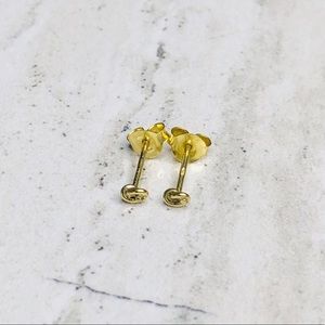 925 Sterling Silver Gold Knot Stud Earrings